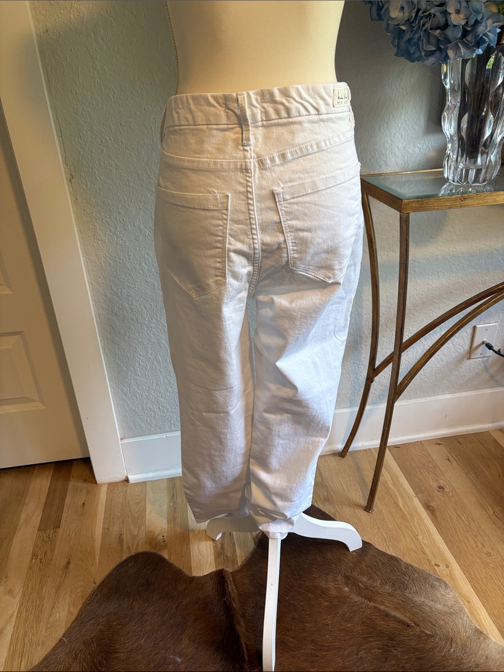 Nicole Miller high-rise ankle skinny, White Boyfriend Jeans Sz 12 - Picture 3 of 6